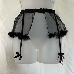 🐈‍⬛ Black Bowed Garter Belt Tutu Lingerie